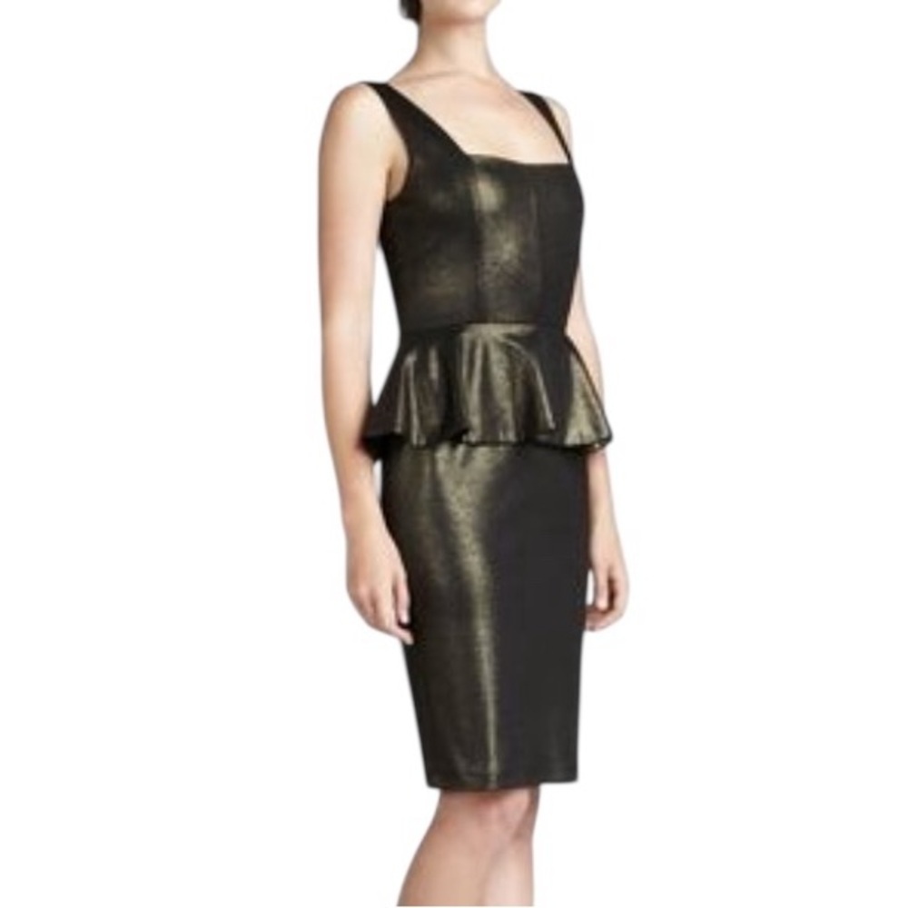 Alice and Olivia Bronze Ruffle Peplum Dress - Picture 4 of 8